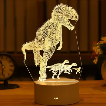 LED asztali Lámpa 3D Akril Dinoszaurusz Medve USB Powered Éjszakai Fény Esküvői Dekoráció Szeretlek Éjjel Lámpa Karácsonyi, Születésnapi Ajándék