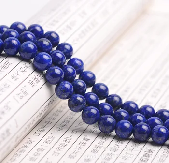 Természetes kő laza gyöngyök 6MM 8MM 10MM Lapis Lazuli kerek gyöngyök félig drágakő ékszerek Nagykereskedelmi Lol